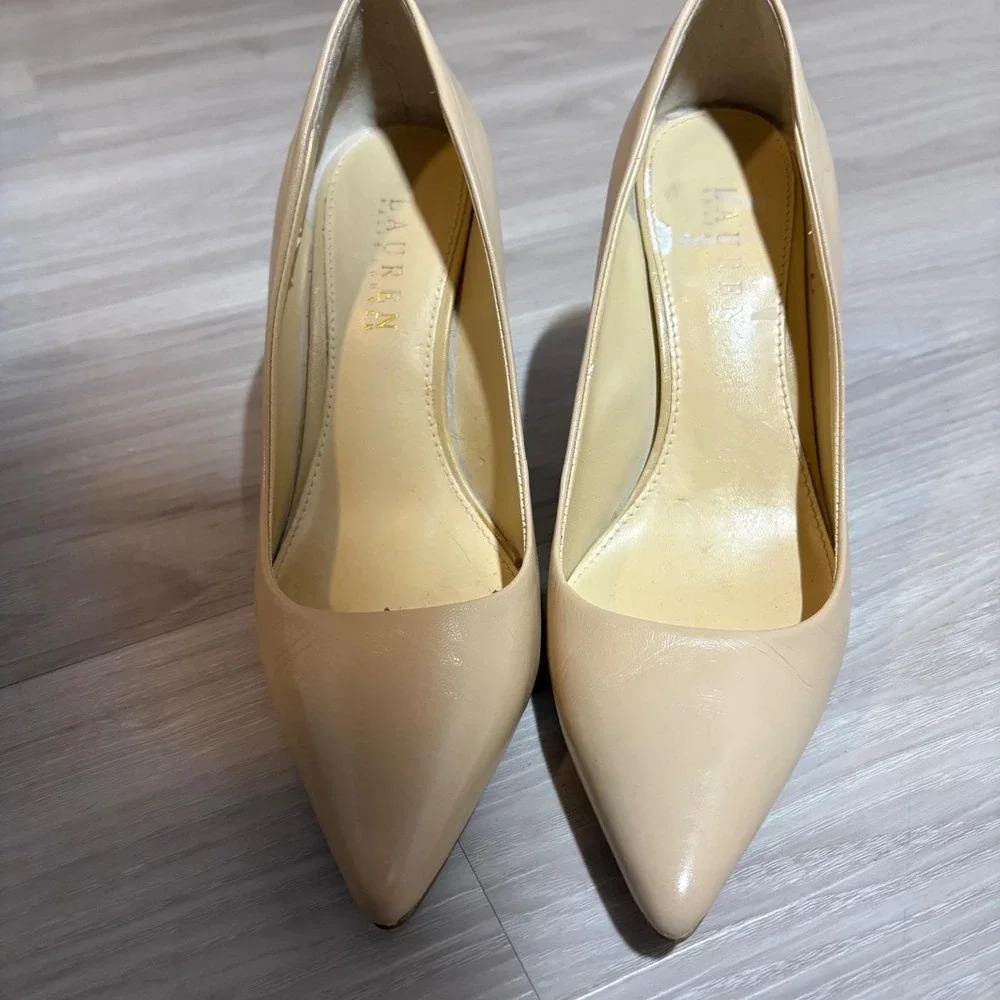 Lauren Ralph Lauren Nude Pointed-Toe Stiletto Heels